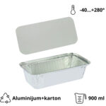 Aluminijumska posuda sa poklopcem 217x112x54mm, 900ml, 100 kom (komplet)