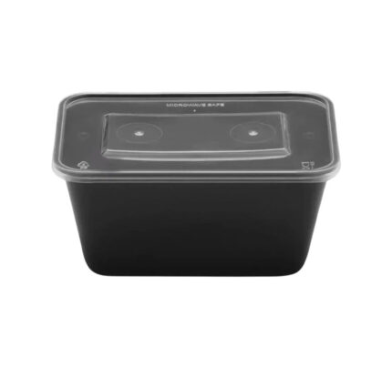 Posuda PP 1000 ml 176x124x80 mm crna sa poklopcem [50 kom/pak]