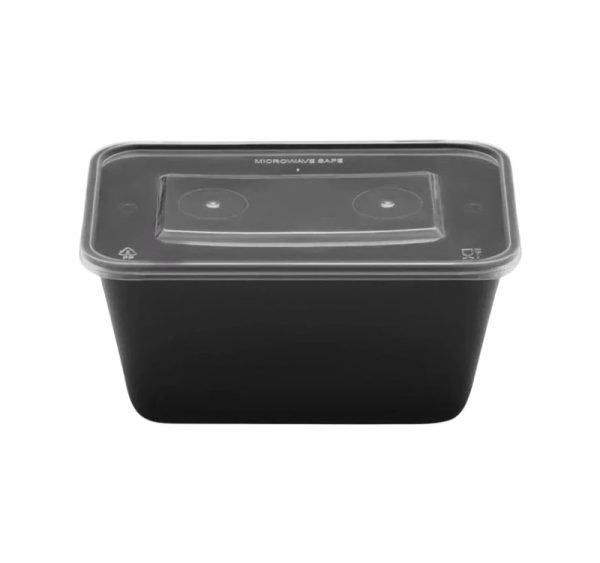 Posuda PP 1000 ml 176x124x80 mm crna sa poklopcem [50 kom/pak]