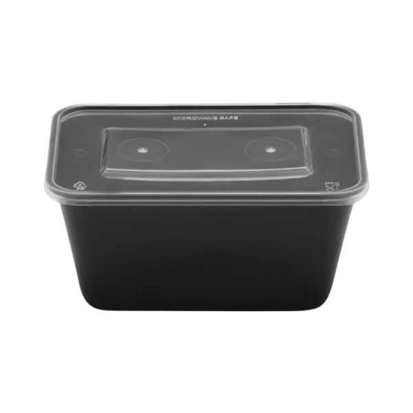 Posuda PP 1000 ml 176x124x80 mm crna sa poklopcem [50 kom/pak]