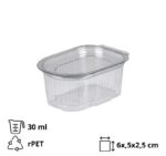 Posuda za umake sa poklopcem rPET 30 ml prozirna