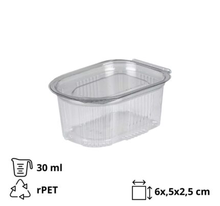 Posuda za umake sa poklopcem rPET 30 ml prozirna