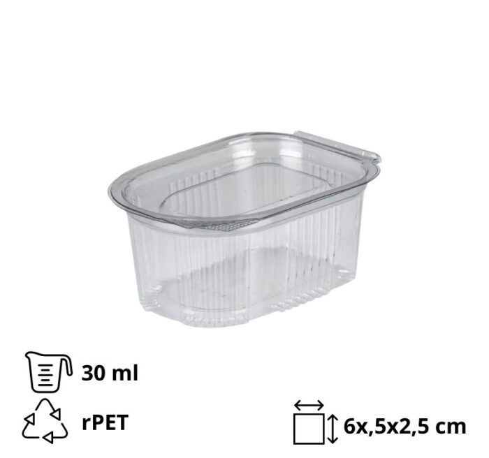 Posuda za umake sa poklopcem rPET 30 ml prozirna