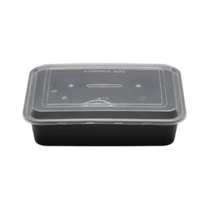 Posuda sa poklopcem PP 650 ml 173х123х49 mm crna 50 kom [50 kom/pak]