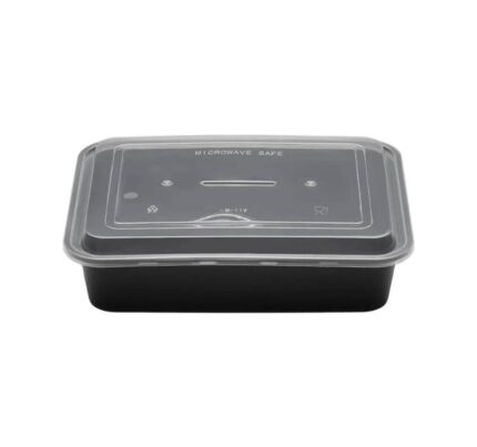 Posuda sa poklopcem PP 650 ml 173х123х49 mm crna 50 kom