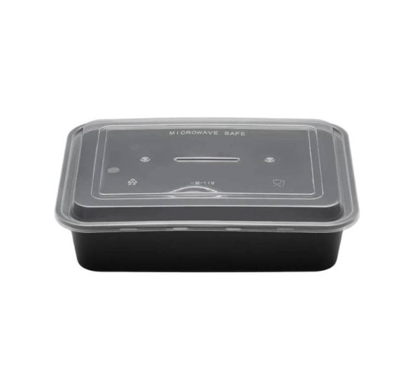 Posuda sa poklopcem PP 650 ml 173х123х49 mm crna 50 kom [50 kom/pak]
