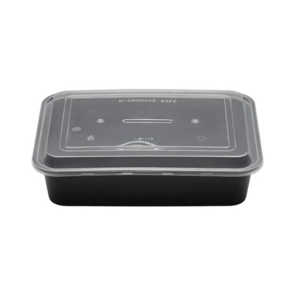 Posuda sa poklopcem PP 650 ml 173х123х49 mm crna 50 kom [50 kom/pak]
