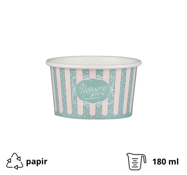 Papirnata skodelica 180 ml (6oz) d=88 mm, h=54 mm ICE CREAM design  50 kom