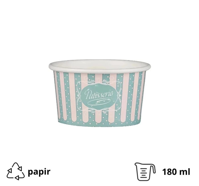 Papirnata skodelica 180 ml (6oz) d=88 mm, h=54 mm ICE CREAM design  50 kom