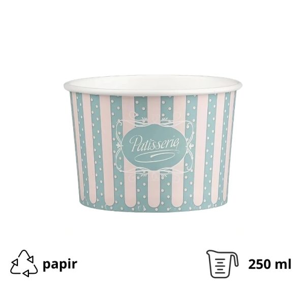 Papirnata skodelica 250 ml (8oz) d=92 mm, h=58 mm  ICE CREAM design  50 kom