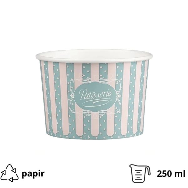 Papirnata skodelica 250 ml (8oz) d=92 mm, h=58 mm  ICE CREAM design  50 kom