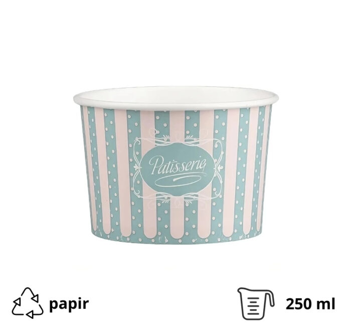Papirnata skodelica 250 ml (8oz) d=92 mm, h=58 mm  ICE CREAM design  50 kom