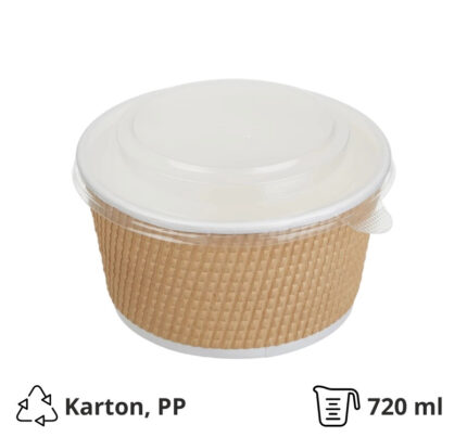Kartonska kutija Tambien ECO s poklopcem 720 ml valovit karton 50 kom/pak (komplet)