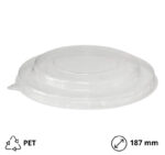 Poklopac PET za papirnatu posudu 1000 ml d=187 mm proziran 25 kom