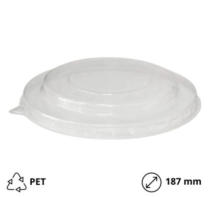 Poklopac PET za papirnatu posudu 1000 ml d=187 mm proziran 25 kom