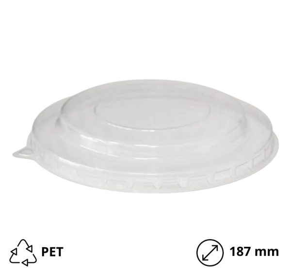 Poklopac PET za papirnatu posudu 1000 ml d=187 mm proziran 25 kom