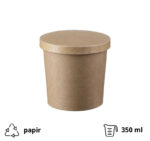 Kartonska posuda 340 ml d=90 mm h=85 mm kraft za poklopcem 50 kom/pak