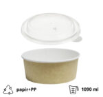 Kartonska kutija Tambien ECO s poklopcem 1090 ml d=166 mm h=65 mm kraft 10 kom (komplet)