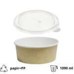Kartonska kutija Tambien ECO s poklopcem 1090 ml d=166 mm h=65 mm kraft 10 kom (komplet)