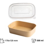 Papirnata posuda za poklopcem 500 ml 170х120 mm kraft, 300 kom (komplet)