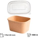 Papirnata posuda za poklopcem 1000 ml 170х120 mm kraft, 300 kom (komplet)