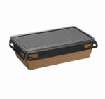 Papirnata posuda za poklopcem 750 ml 160×120х45 mm kraft/crna 560 kom (komplet)