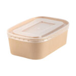 Papirnata posuda 1000 ml 170х120 mm kraft s poklopcem [300 kom/pak]
