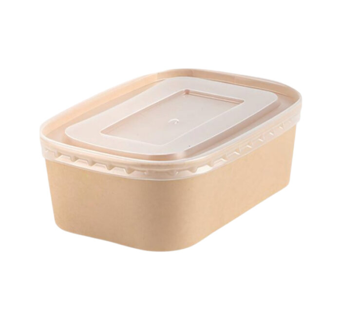 Papirnata posuda 1000 ml 170х120 mm kraft s poklopcem [300 kom/pak]
