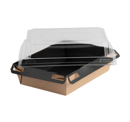 Papirnata posuda 750 ml 160×120х45 mm kraft/crna 560 kom
