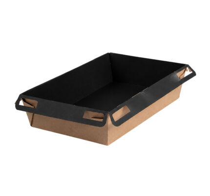 Papirnata posuda 750 ml 160×120х45 mm kraft/crna 560 kom