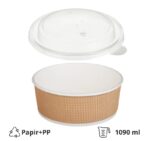 Kartonska posuda sa poklopcem Tambien ECO 1090 ml d=166 mm h=65 mm valoviti kraft, 100 kom (komplet)