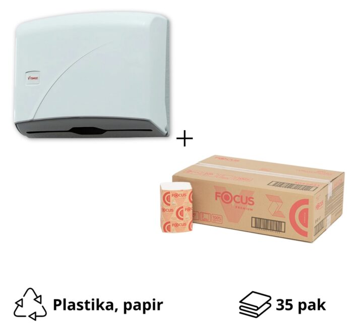 Komplet: držač ubrusa Z serija Tomos beli + Ubrusi