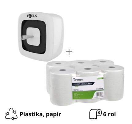 Komplet: dispenzer za smart toalet-papir u rolni + toalet papir