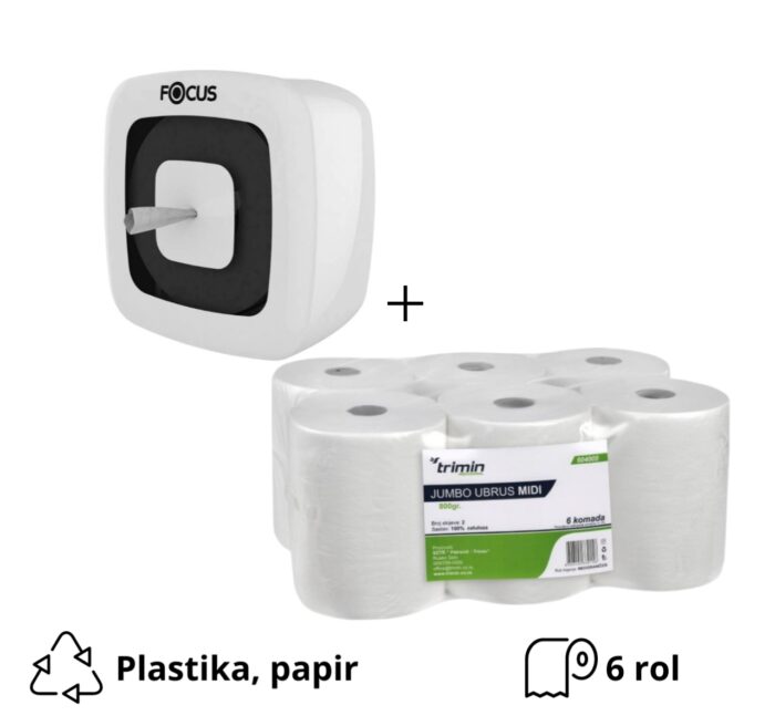 Komplet: dispenzer za smart toalet-papir u rolni + toalet papir