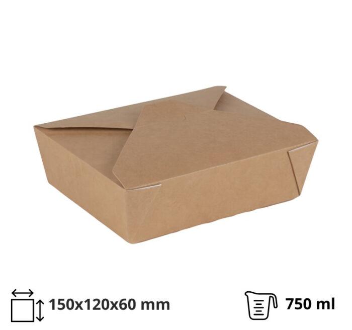 Kartonska kutija 750 ml 150х120х60 mm kraft 60 kom