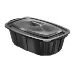 Posuda PP za toplu hranu 225x140x65 mm 1000 ml crna [50 kom/pak]