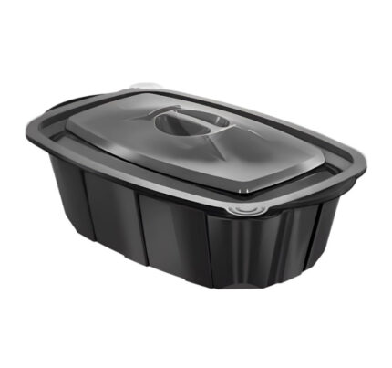 Posuda PP za toplu hranu 225x140x65 mm 1000 ml crna [50 kom/pak]