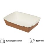 Papirnata posuda TUK TUK 1000 ml 170x120x65 mm kraft/bela 50 kom