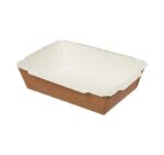 Papirnata posuda TUK TUK 1000 ml 170x120x65 mm kraft/bela 50 kom