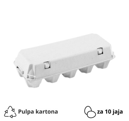 Kutija za 10 jaja pulpa kartona, siva [50 kom/pak]