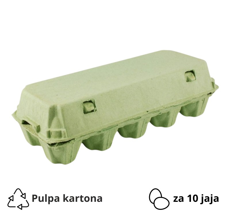 Kutija za 10 jaja pulpa kartona, zelen [50 kom/pak]