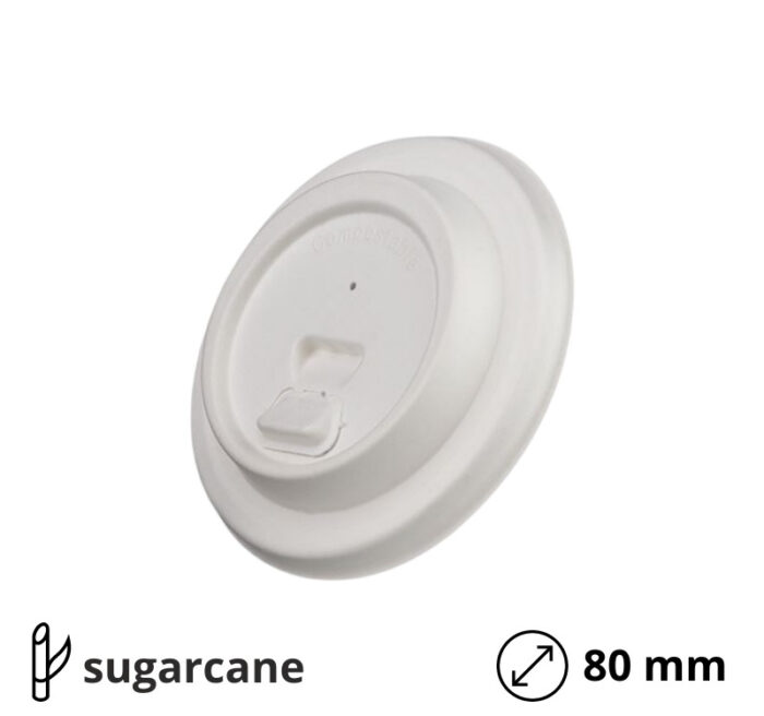Poklopac sa zatvaračem šećerna trska d=80 mm, bijela 50 kom