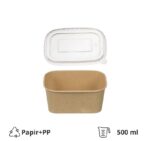 Papirnata posuda 500 ml kraft sa PP poklopcem [50 kom/pak]