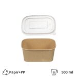 Papirnata posuda 500 ml kraft sa PP poklopcem [50 kom/pak]