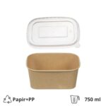 Papirnata posuda 750 ml sa PP poklopcem [50 kom/pak]
