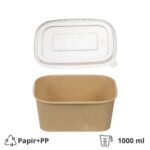 Papirnata posuda 1000 ml kraft sa PP poklopcem [50 kom/pak]