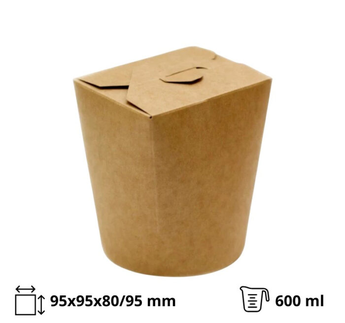 Papirnata posuda WOK 600 ml kraft/kraft 50 kom