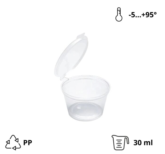 Posuda za sos sa poklopcem PP 30 ml 50 kom