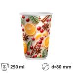 Čaša papirnata termo 250 (280) ml d=80 mm Winter Spice SUP, 50 kom
