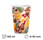 Čaša papirnata termo 300 (380) ml d=90 mm Winter Spice 50 kom